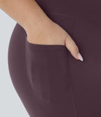 Softlyzero™ Legging Capri de Yoga Grande Taille Taille Haute avec Poche et Découpe Croisée