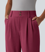 Halara Flex™ Pantalon tailleur fuselé taille haute en tissu gaufré avec poches