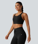 Brassière de sport à maintien moyen avec dos croisé, boucle réglable et brassière intégrée en mesh respirant, effet frais InstantCool, séchage rapide, protection solaire UPF50+