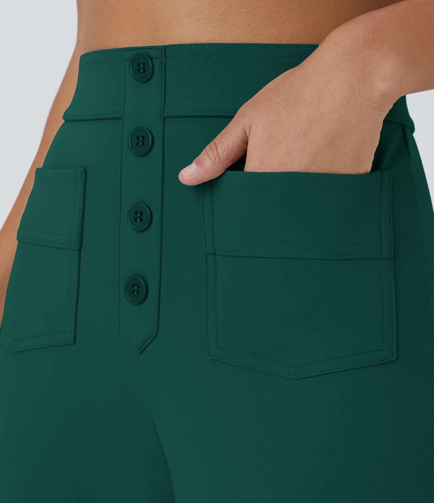 Pantalon taille haute coupe droite DayStretch avec poches