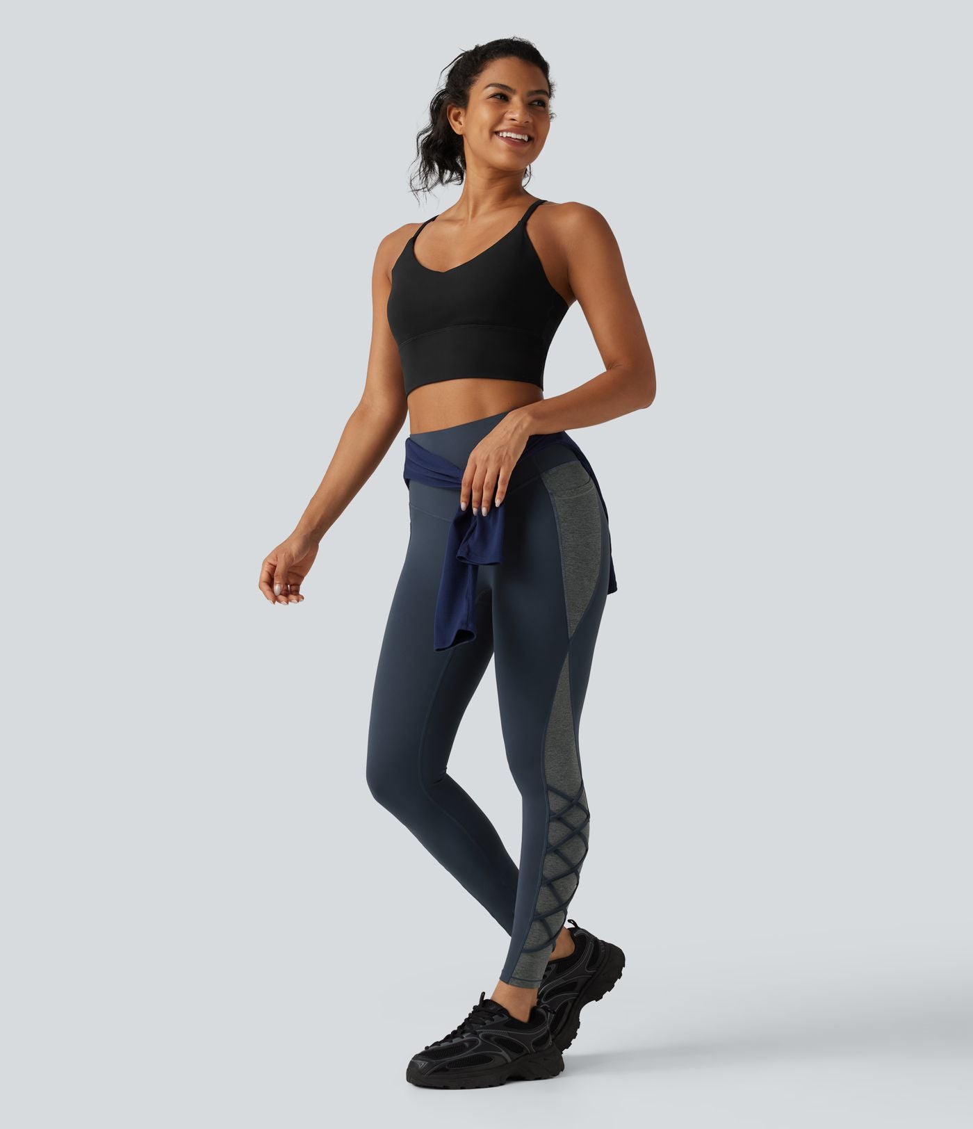 Legging de yoga Halara UltraSculpt™ taille haute gainant color block avec poches