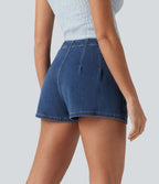 Halara Flex™ Short en denim taille haute 7,5 cm avec poches
