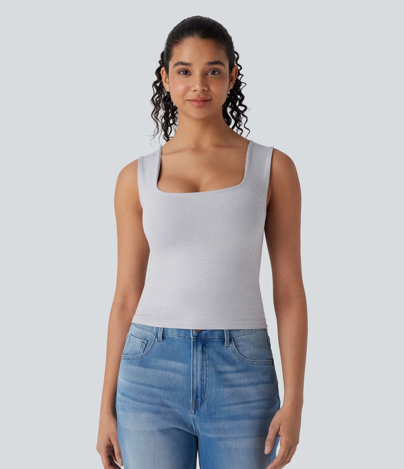 Haut d'intérieur 2-en-1 col U sans manches sans couture OneForm Seamless Flow
