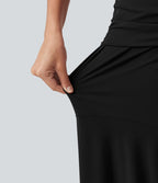 Jupe de soirée maxi taille mi-haute froncée coupe sirène