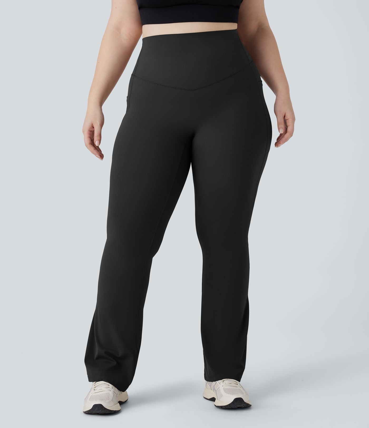 Pantalon de yoga à coupe bootcut gainant taille haute grande taille avec poches Halara UltraSculpt™