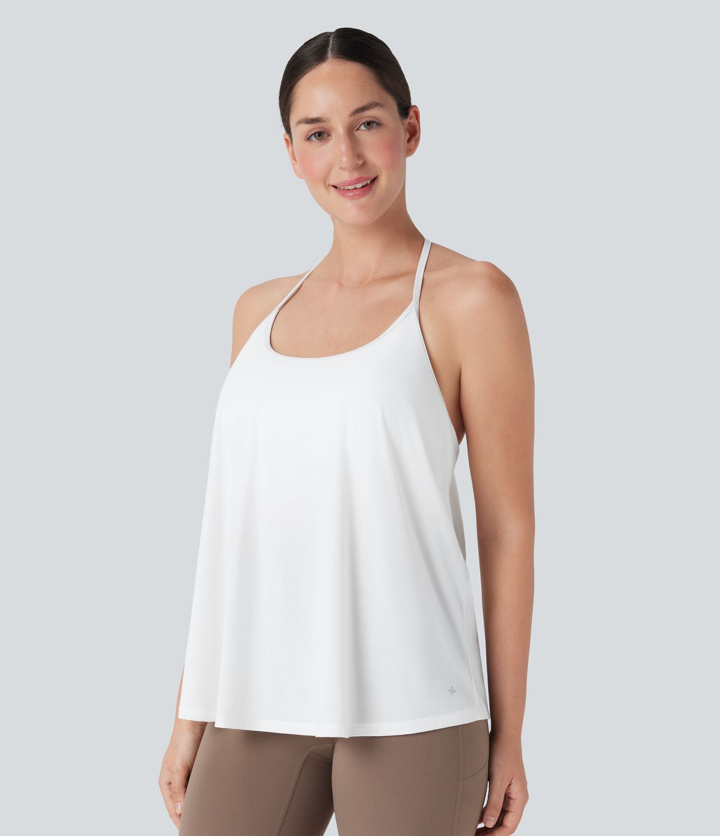 Haut de sport yoga SoftlyZero™ Airy licou drapé effet frais InstantCool, bonnets E-G, protection solaire UPF50+