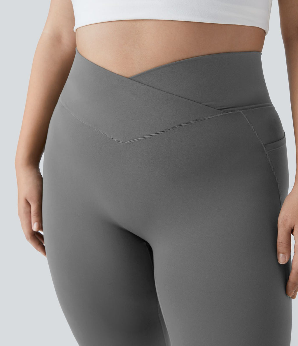 Softlyzero™ Legging Grande Taille Pleine Longueur Taille Haute Poches Latérales Croisée - UPF50+