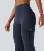 Pantalon évasé d'entraînement gainant froncé taille haute DayStretch avec poches