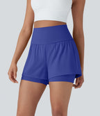 Short de yoga 2-en-1 SoftlyZero™ Airy taille très haute effet frais InstantCool 12,5 cm avec poches