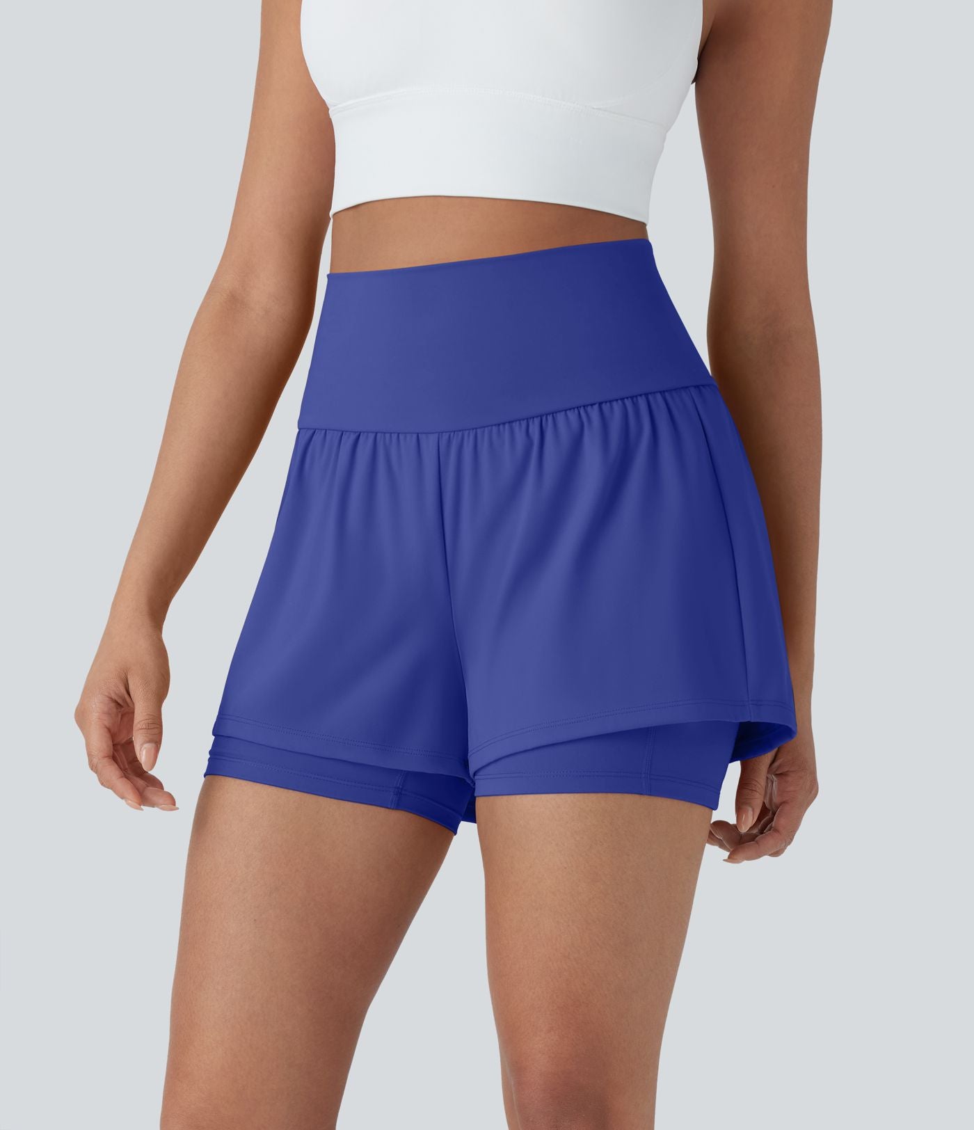 Short de yoga 2-en-1 SoftlyZero™ Airy taille très haute effet frais InstantCool 12,5 cm avec poches