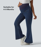 Halara Flex™ Jean évasé décontracté de maternité taille très haute croisé avec poches
