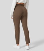 Pantalon ajusté taille haute zippé avec poches