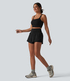 Short de yoga SoftlyZero™ Airy 2-en-1 taille haute gainant ourlet arrondi effet frais InstantCool 7,5 cm avec poches