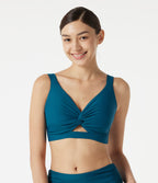 Haut de bikini push-up à décolleté en V plongeant avec brassière intégrée