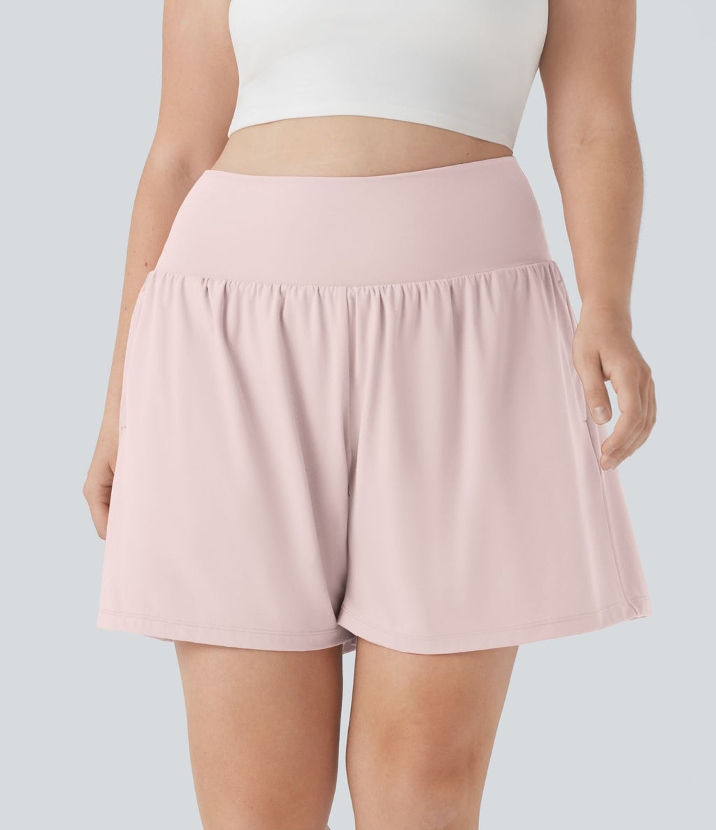 Short tailleur 2-en-1 Cool Touch yoga taille très haute Softlyzero™ Airy grande taille 17,5 cm avec poches