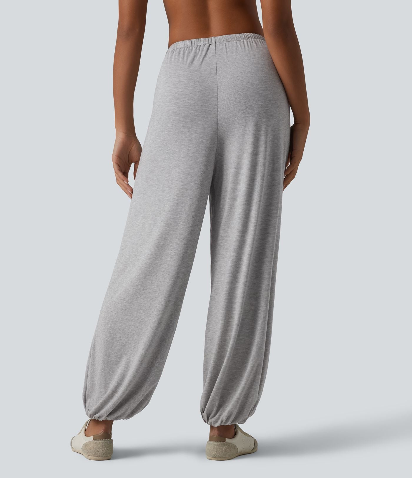 Jogging casual coupe ballon taille mi-haute avec cordon de serrage et poches