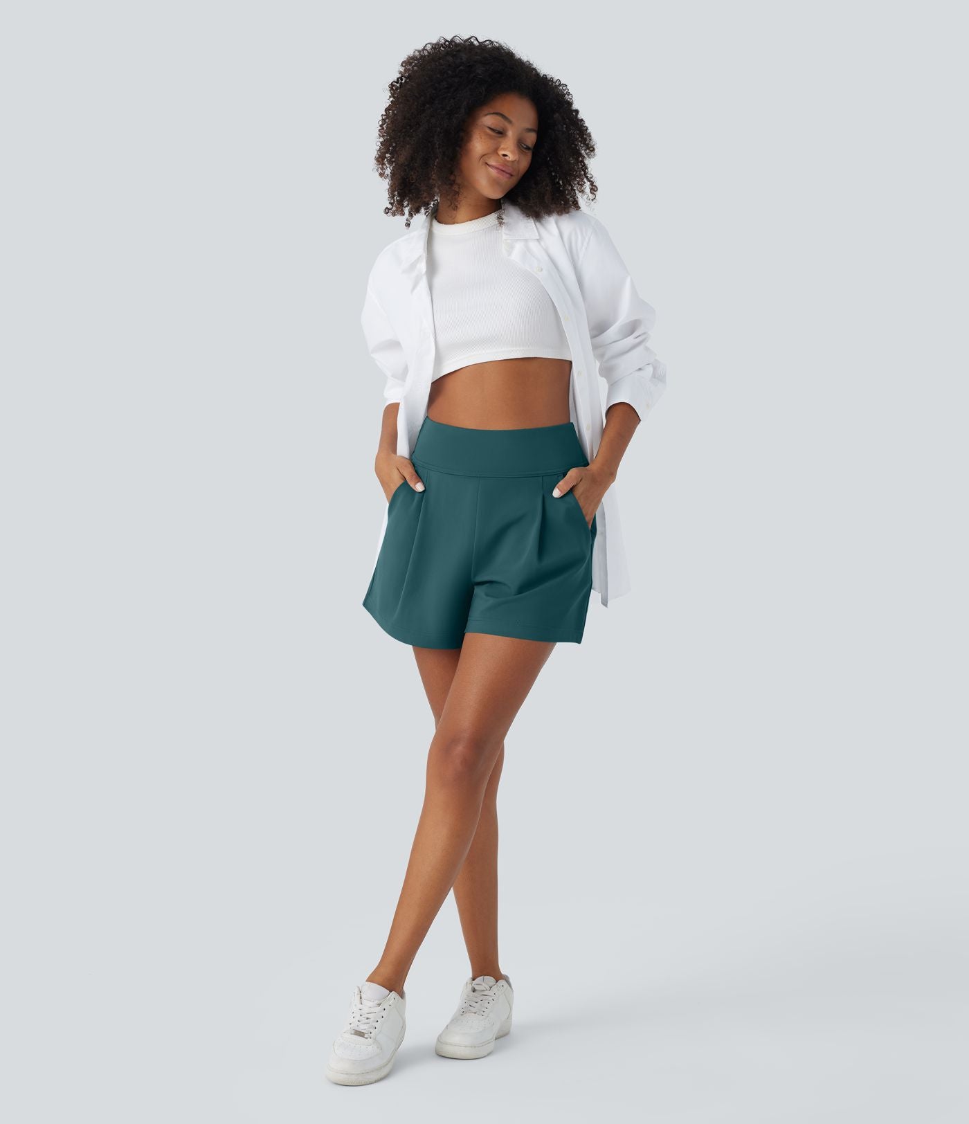 Short de travail large taille haute DayStretch avec poches