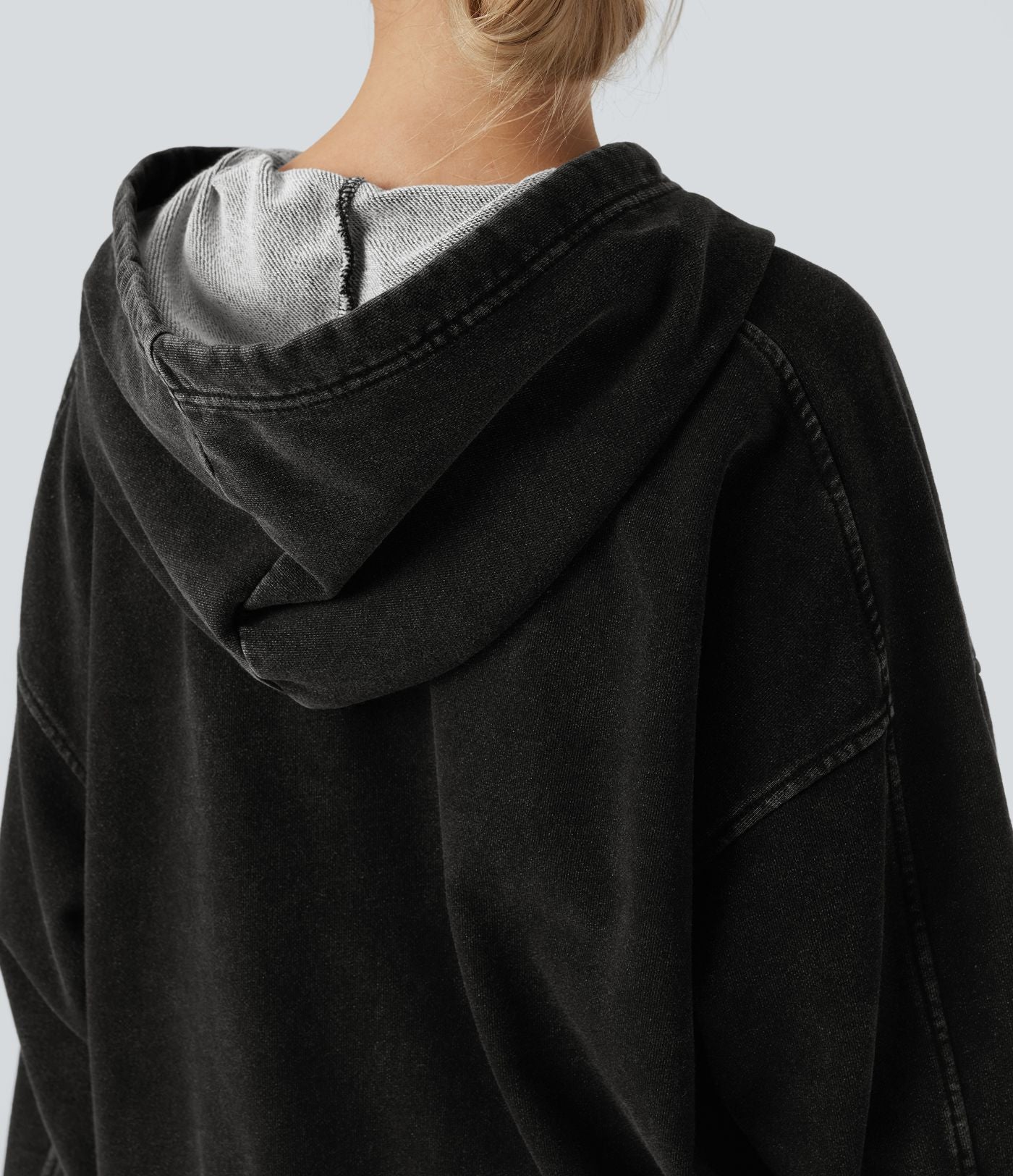Sweat à capuche décontracté en denim Halara Flex™ avec poche