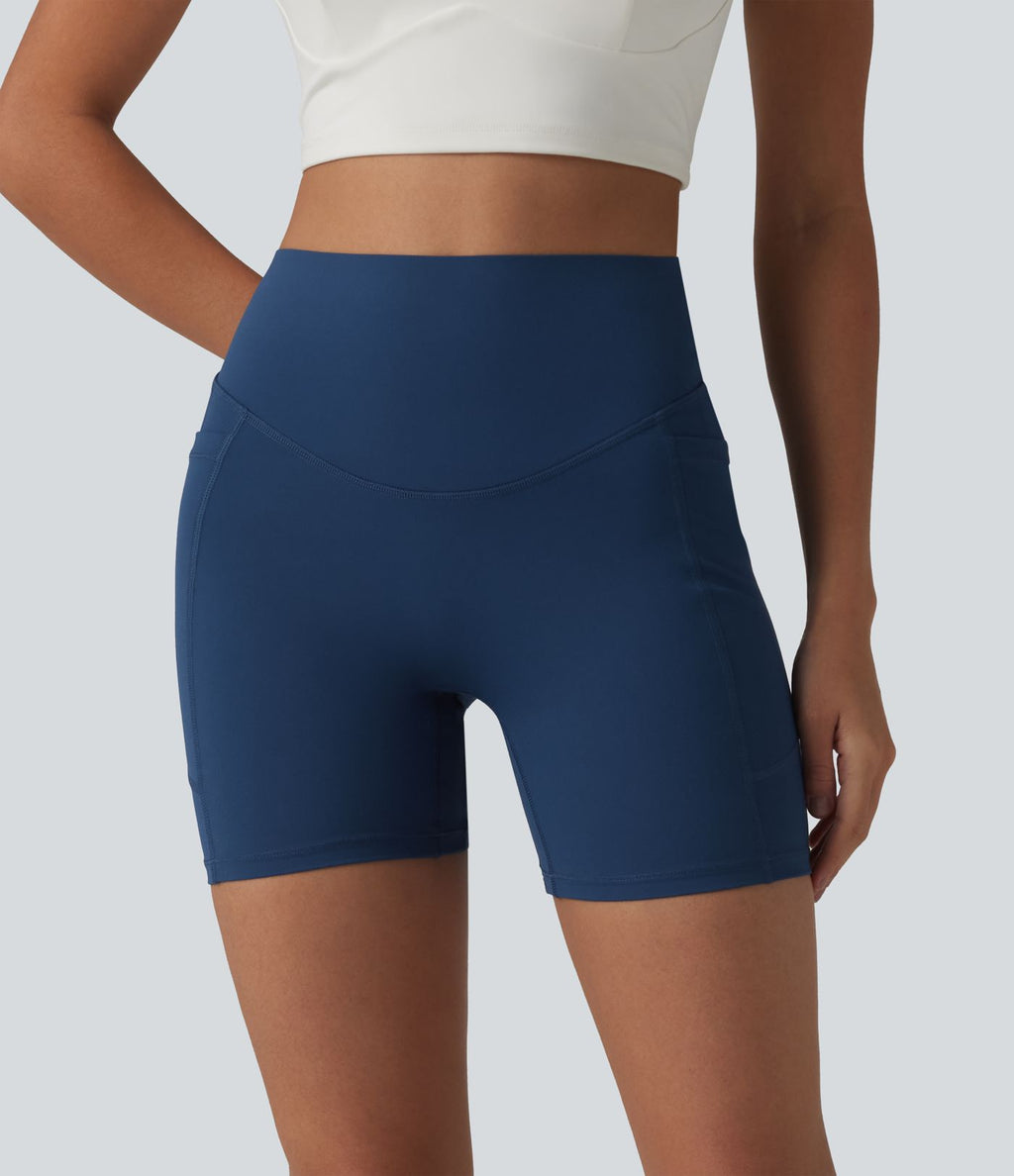Halara UltraSculpt™ Cycliste de sport taille haute ventre plat push-up 12,5 cm avec poches