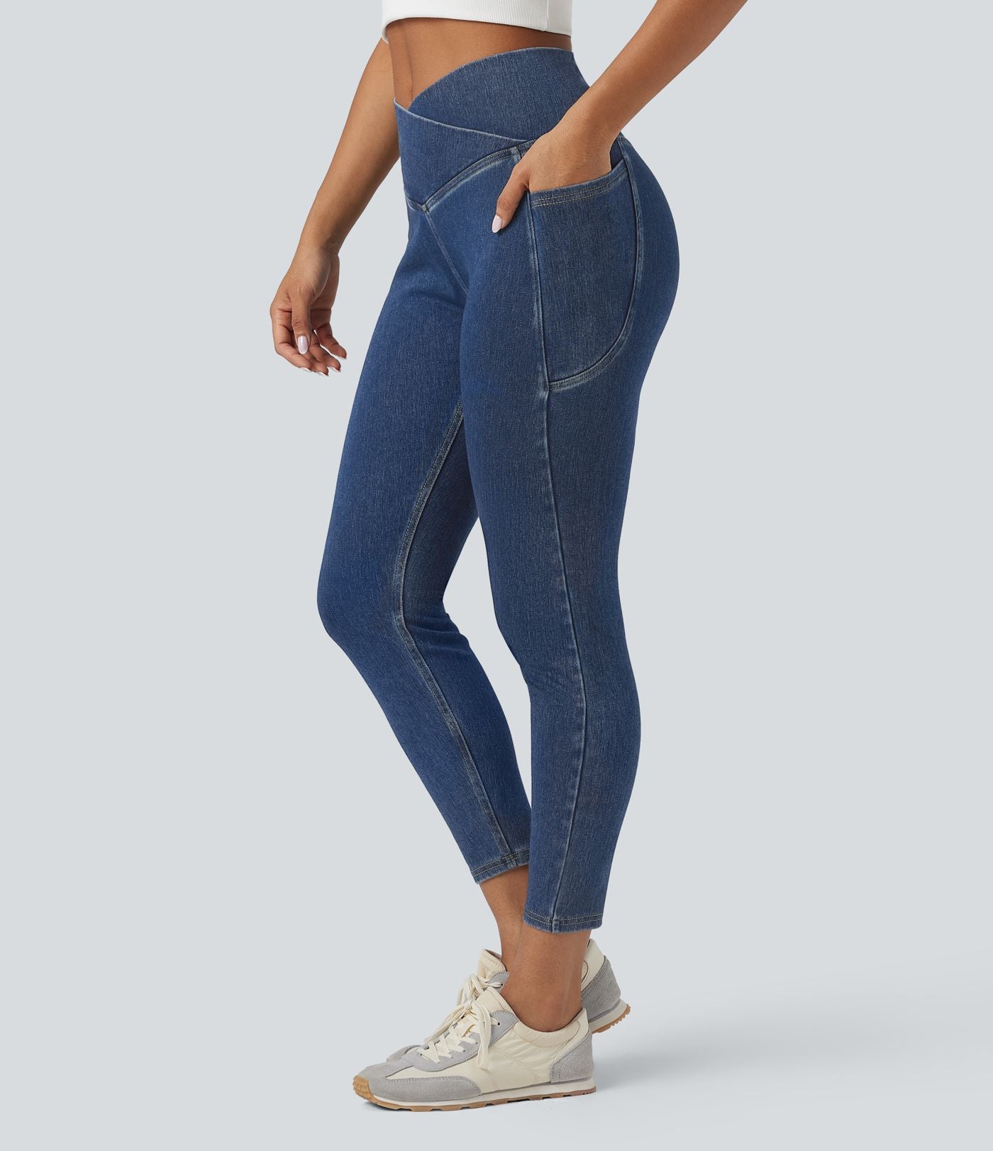 Halara Flex™ Jegging Travail Tricoté Extensible Lavé Poche Latérale Croisée
