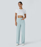 Pantalon taille haute coupe droite DayStretch avec poches