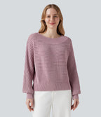 Pull épaules dénudées à manches longues
