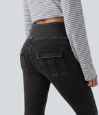 Legging décontracté gainant taille haute effet denim avec poches Halara Flex™