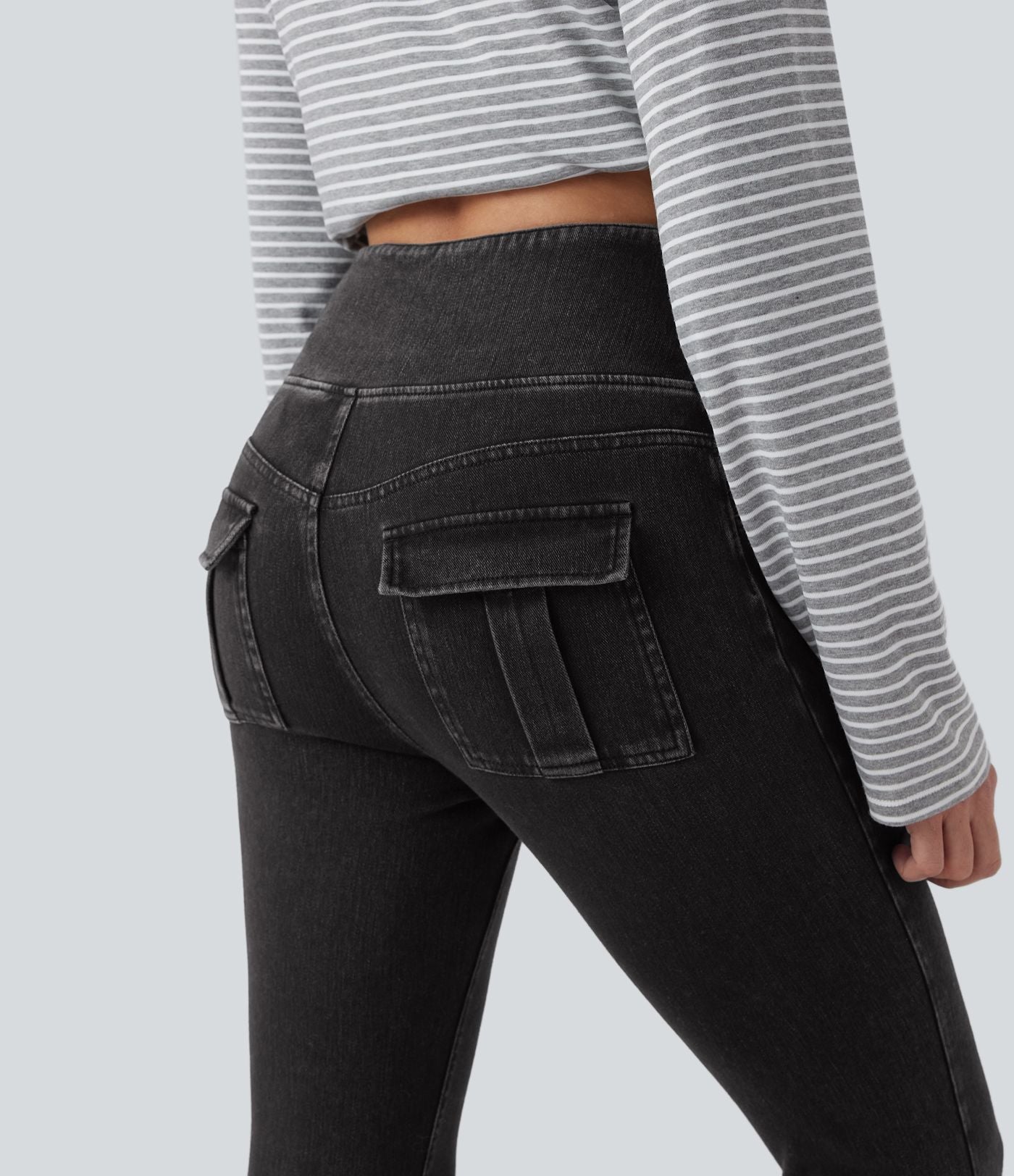 Legging décontracté gainant taille haute effet denim avec poches Halara Flex™