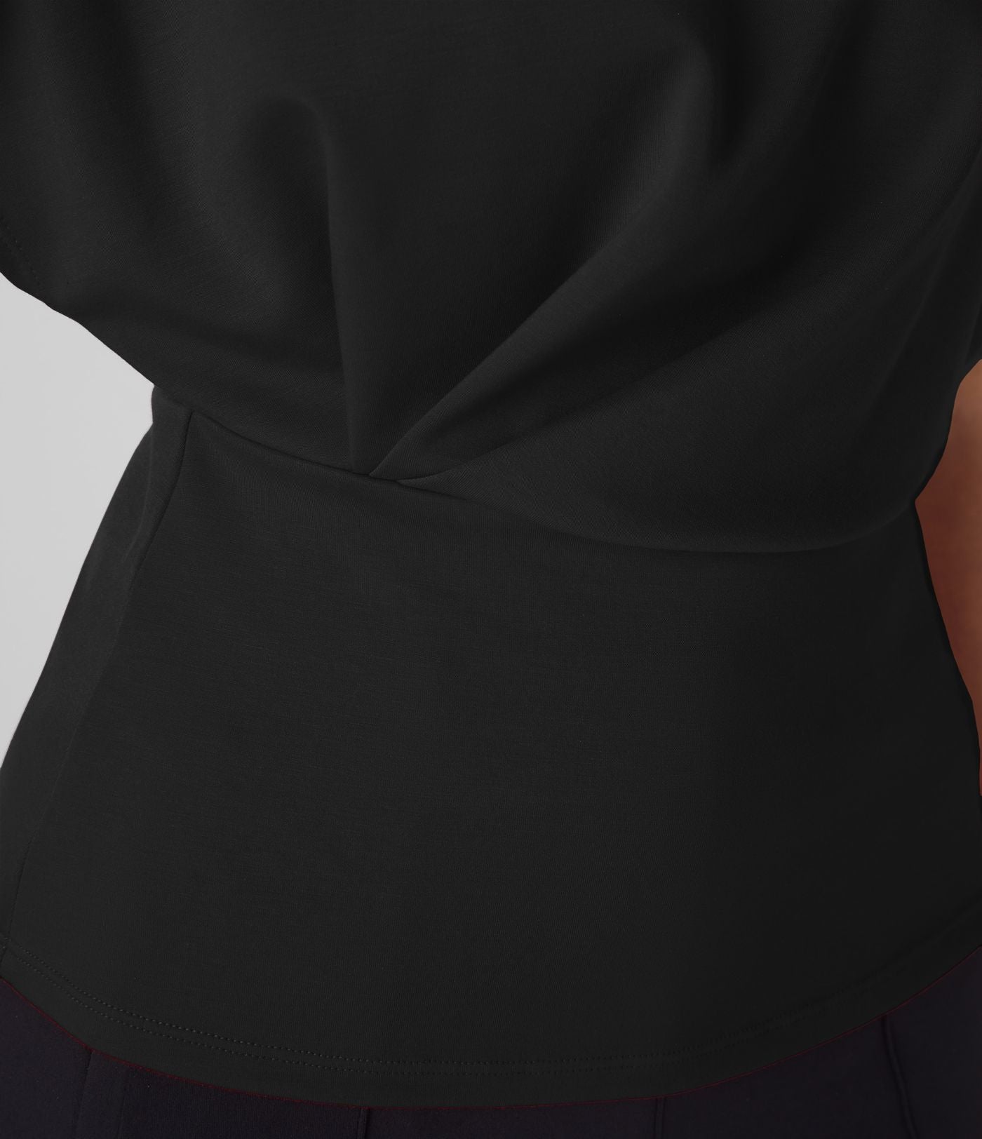 Top de Travail à Manches Courtes au Niveau des Coudes et Plissé