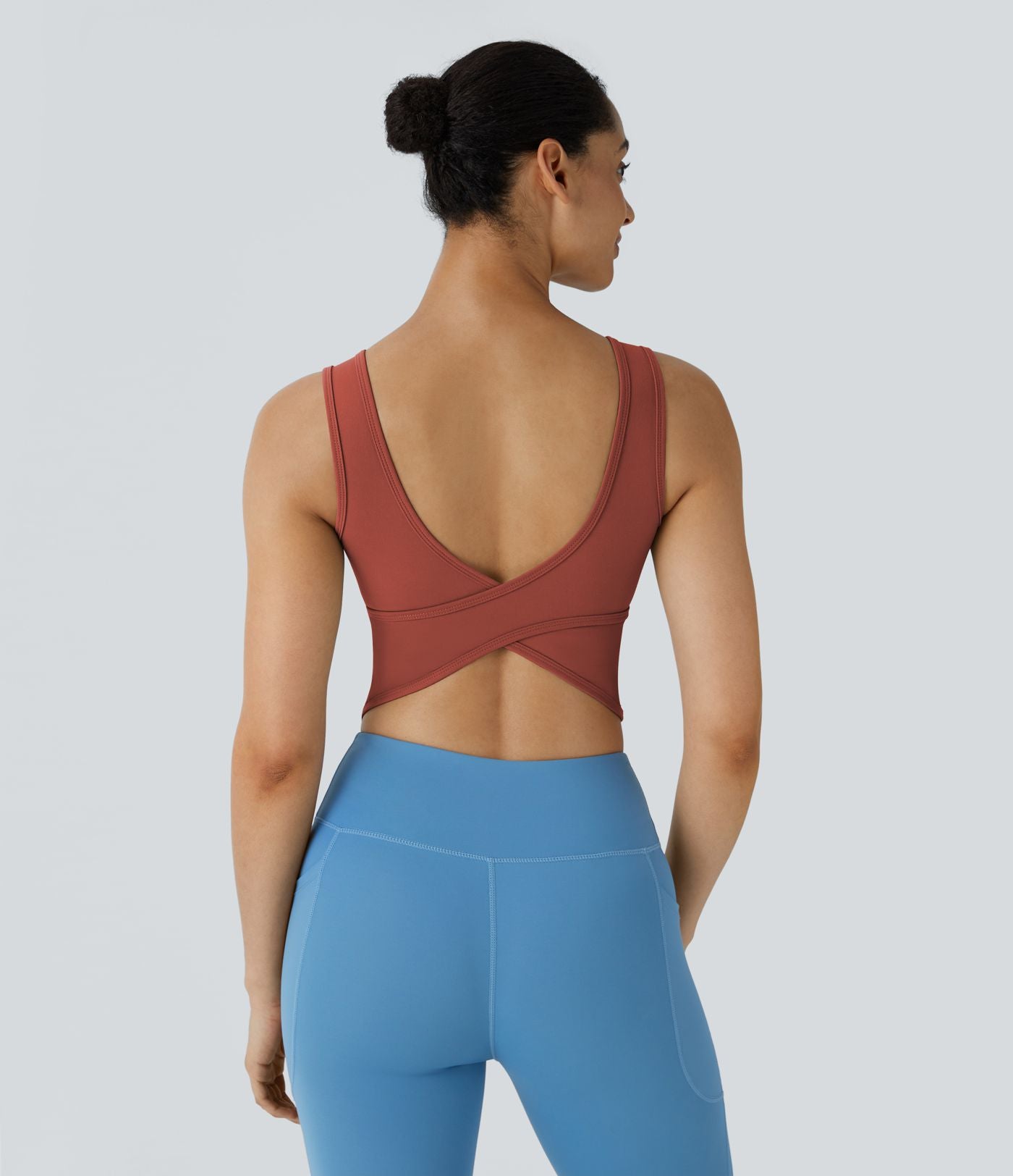 Débardeur danse barre ballet col U croisé A-D