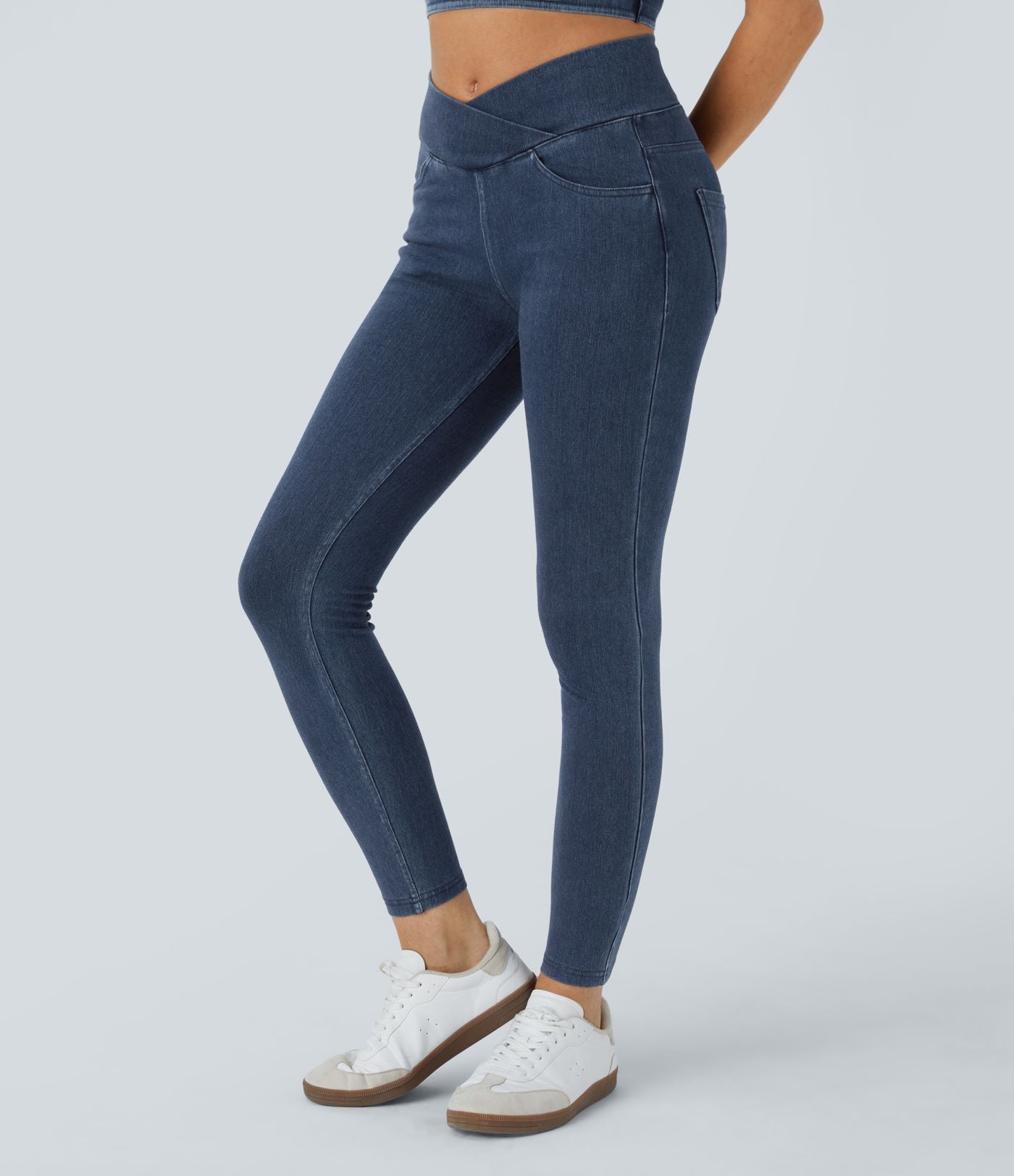Halara Flex™ Jegging Travail Taille Haute Croisé Poches Multiples Tricot Extensible
