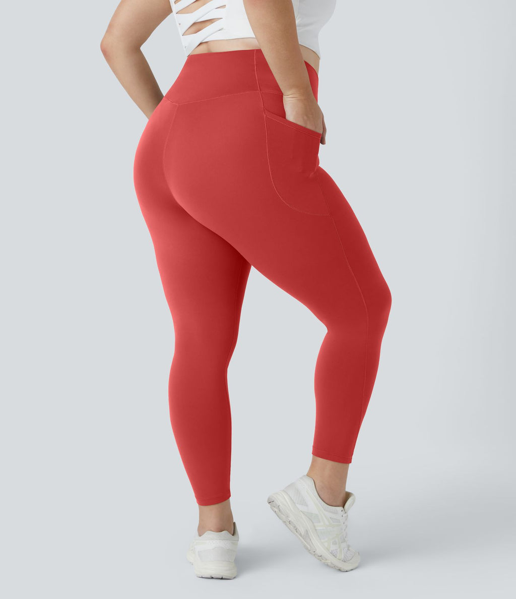 Softlyzero™ Legging Grande Taille Pleine Longueur Taille Haute Poches Latérales Croisée - UPF50+