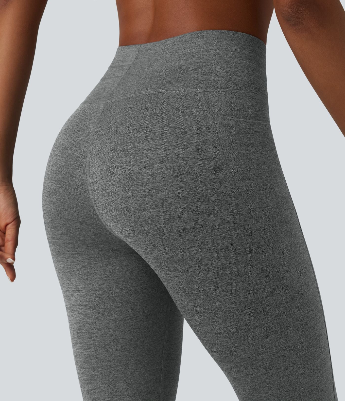 Legging de yoga Halara UltraSculpt™ chiné, taille haute, à cordon de serrage, séchage rapide, style caleçon avec poches