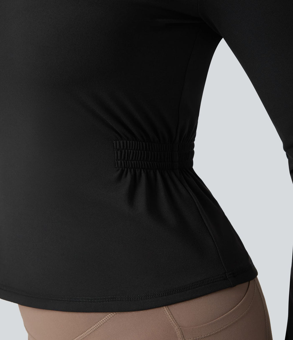 Haut de sport yoga SoftlyZero™ Plush manches longues froncé