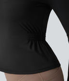 Haut de sport yoga SoftlyZero™ Plush manches longues froncé