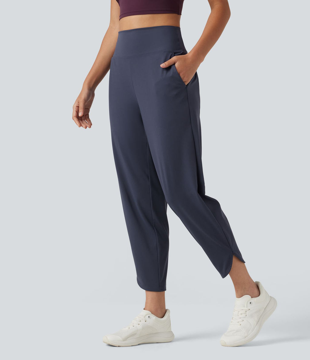 Pantalon de running court effet frais InstantCool taille haute à séchage rapide avec cordon intérieur, ourlet arrondi, poches et protection solaire UPF50+