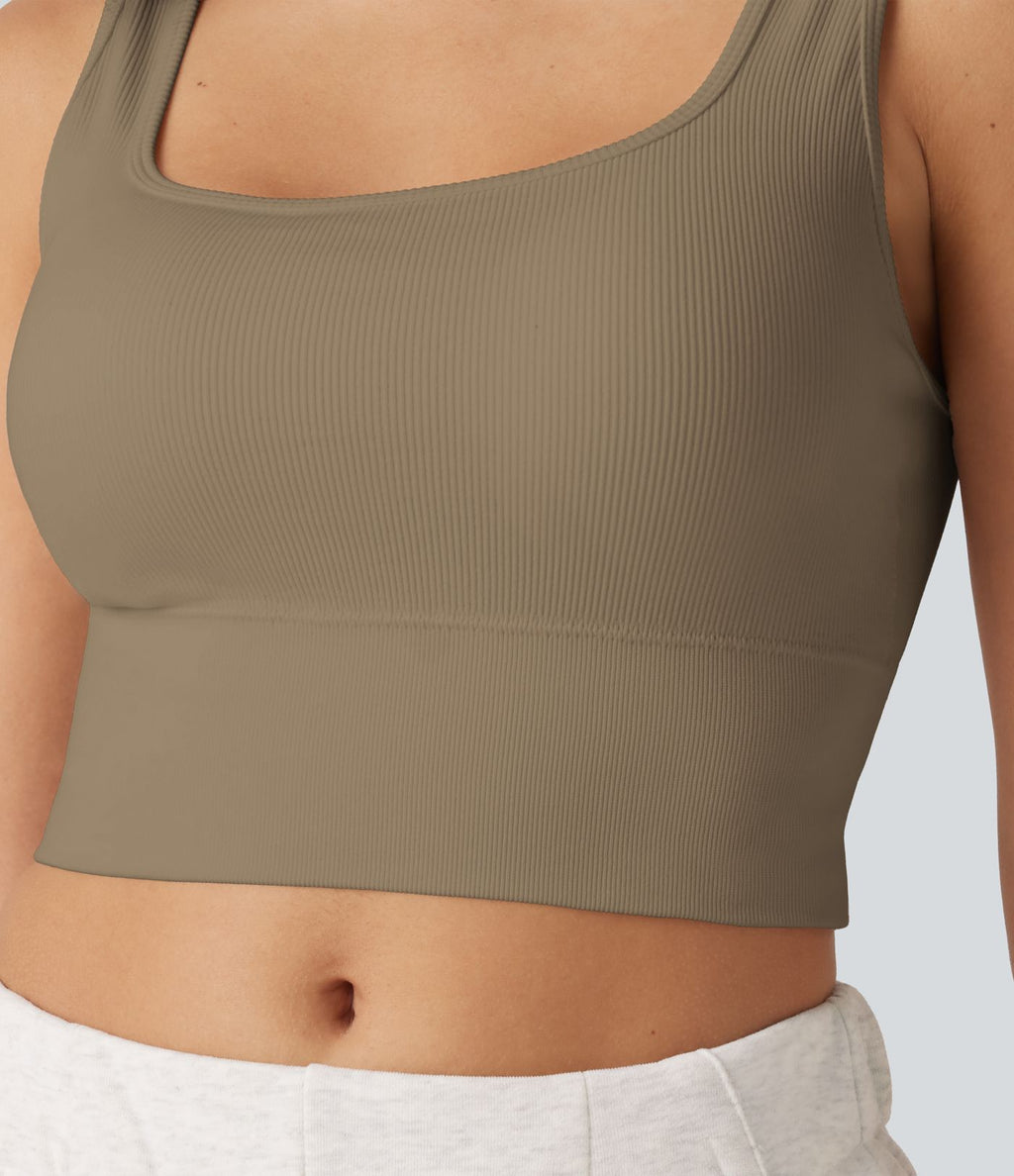 OneForm Débardeur casual sans couture col rond échancré dos en U avec soutien-gorge intégré
