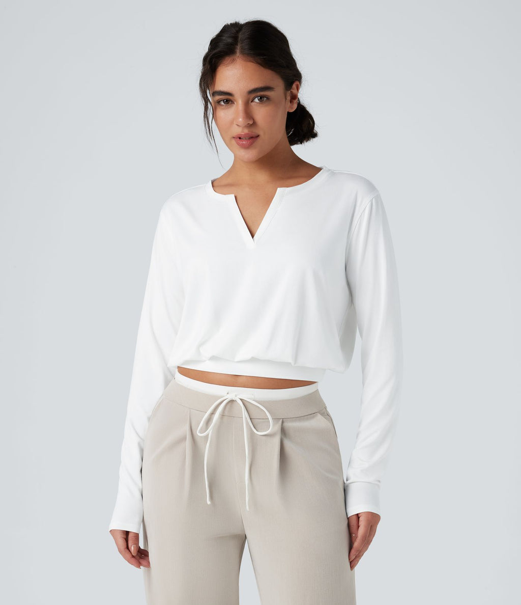 T-shirt col Henley manches longues
