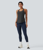 Débardeur running Halara UltraSculpt™ col rond dos croisé bonnets E-G