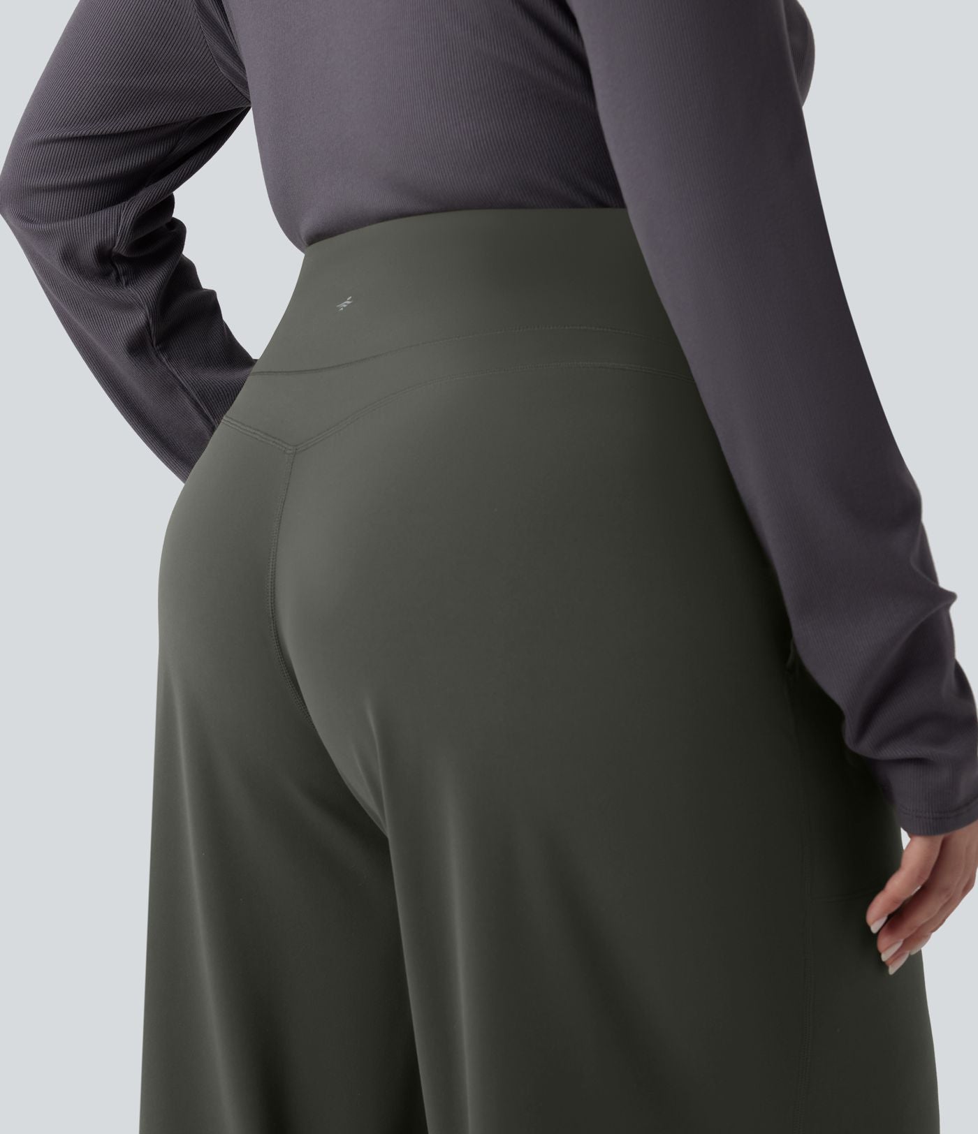 Pantalon de yoga grande taille jambes droites taille haute gainant Halara UltraSculpt™ avec poches
