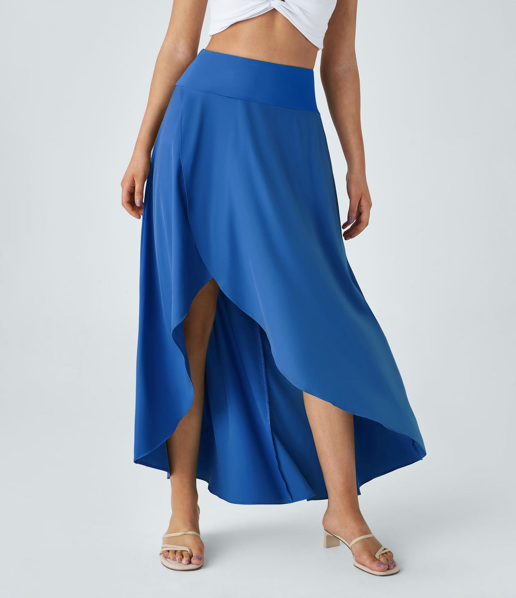 Jupe Longue Casual Breezeful™ Taille Haute à Volants 2en1 Fluide Sèchement Rapide Quotidien Maxi