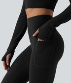 Halara Ultrasculpt™ Legging de running corsaire gainant taille haute dos croisé avec poches