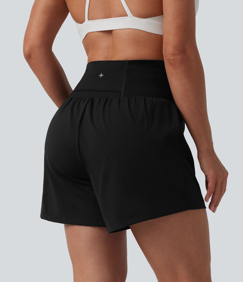 Short de yoga 2-en-1 SoftlyZero™ Airy gainant taille haute effet frais InstantCool avec poches