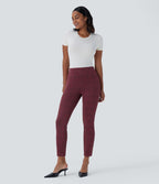 Halara Flex™ Pantalon skinny tailleur taille haute à motif pied-de-poule avec poches arrière
