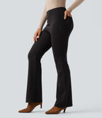 Halara Flex™ Pantalon tailleur évasé à rayures taille haute avec poches