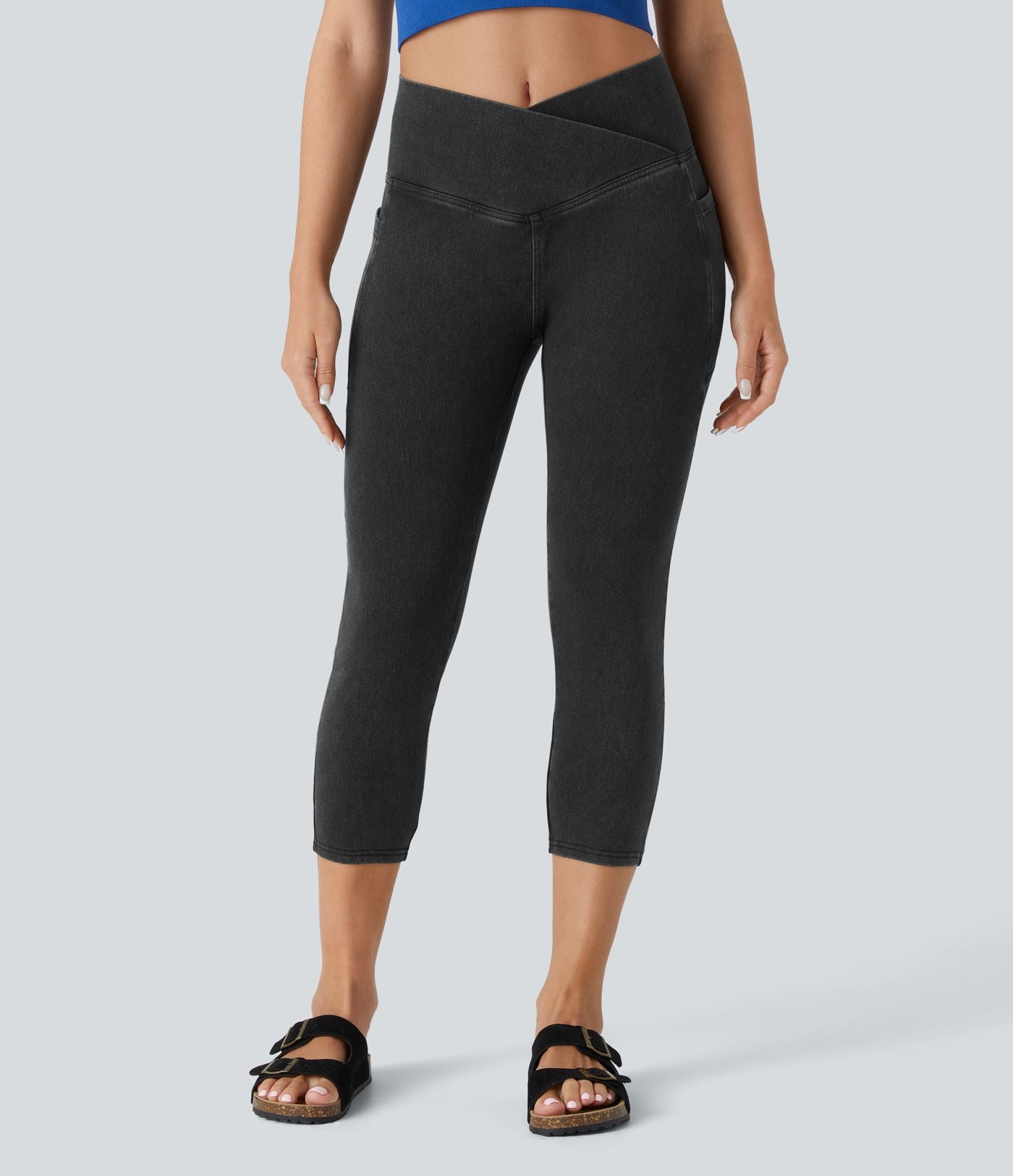 Halara Flex™ Jegging Travail Capri Tricoté Extensible Lavé Poche Latérale Croisée