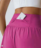 Short 7,5cm Yoga 2 en 1 Super Taille Haute Poches Arrière Poches Cachées Latérales