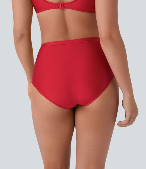 Bas de maillot de bain bikini taille haute gainant avec brillance