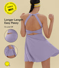 Robe sport évasée dos ouvert torsadé Halara X Smiley® SoftlyZero™ Airy avec poches – Longueur allongée – Édition Easy Peasy – Bonnets A à D