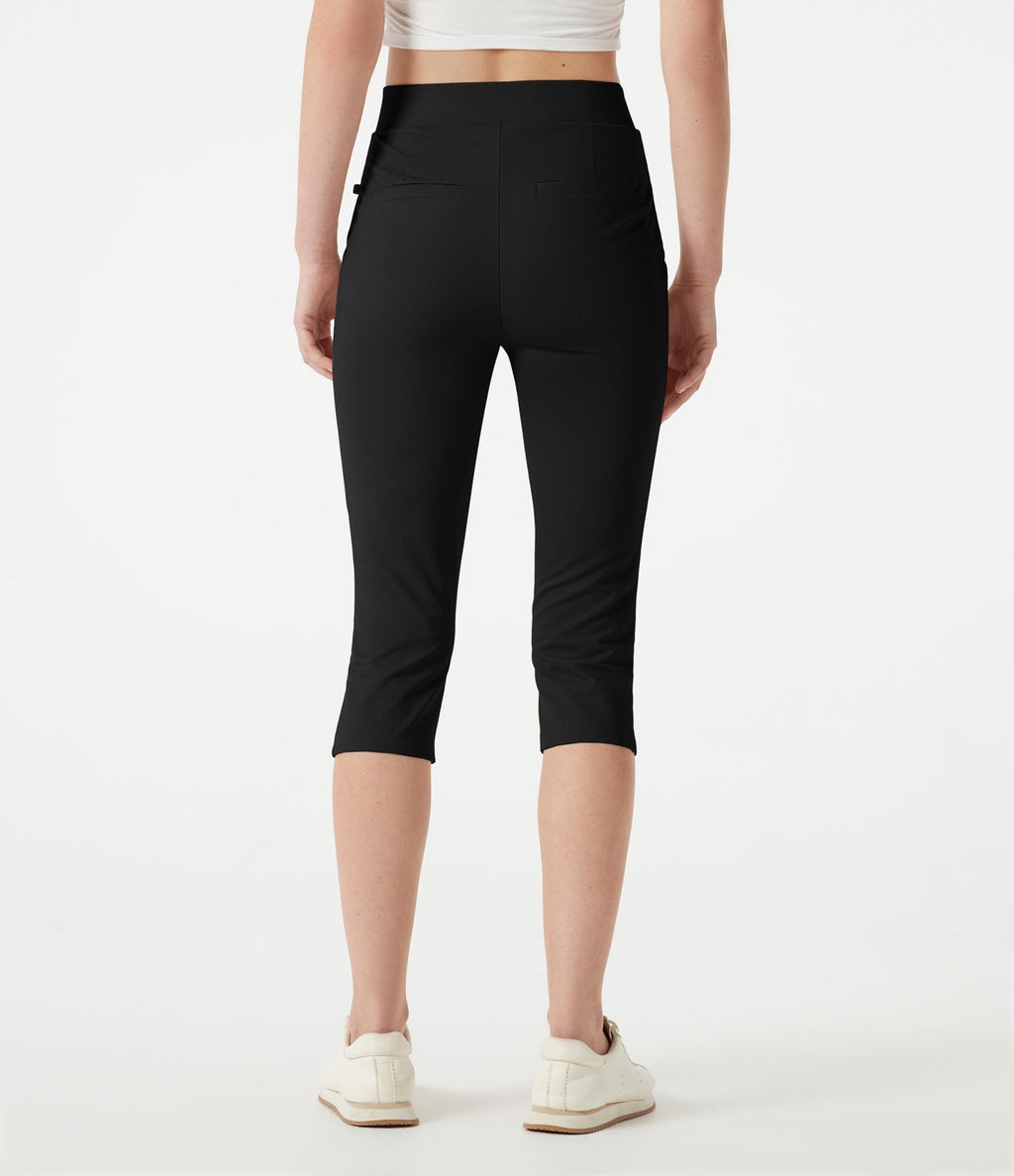 Pantalon corsaire de golf slim à chevrons taille haute avec poches